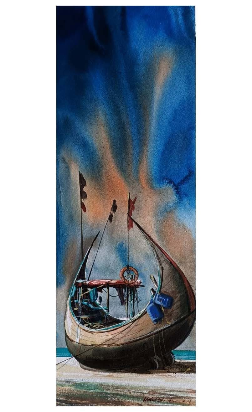 Echoes of the Riverbank, watercolour on paper